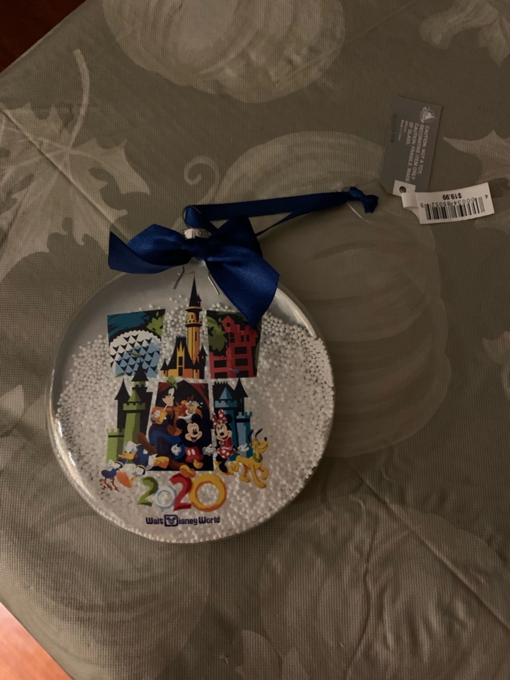 Disney Blue Ribbon 2020 Castle Character Snow Globe Ornament
